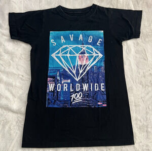 Legends & Kings Mens Small Savage Worldwide Graphic T Shirt Black Skate Tee